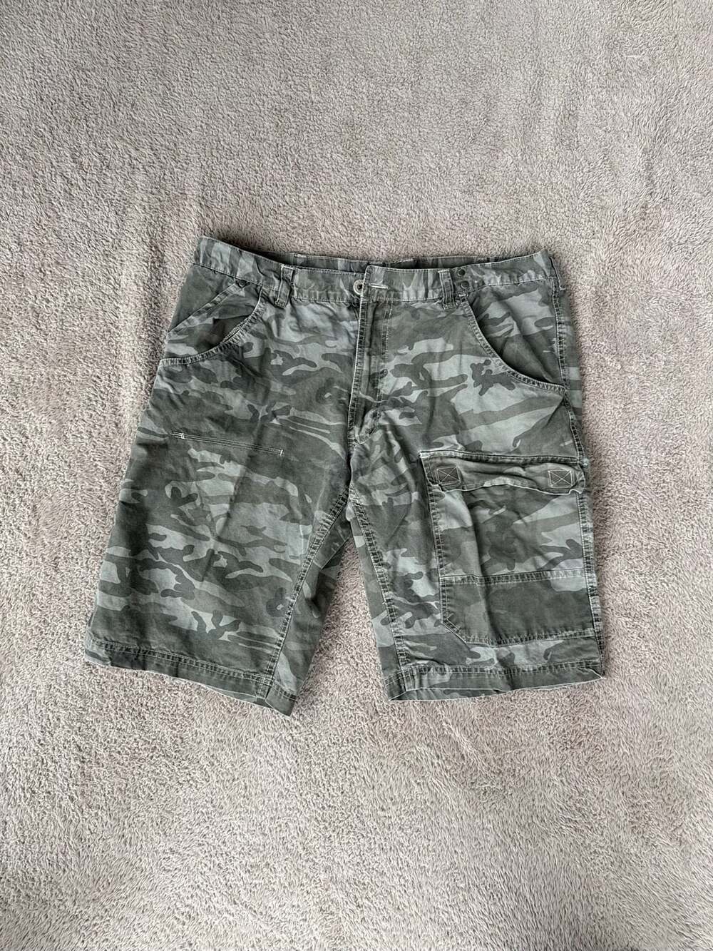 Drill Clothing Company Cargo Shorts Size 38 Green Camo Cotton